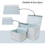 Foldable Non-Woven Big and Small Storage Basket Bins Wardrobe Closet Organizer (Pack of 2)