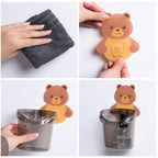 ToothBrush Holder-Wall Mounted Self Adhesive Teddy Bear  ToothBrush Holders(Pack of 2)