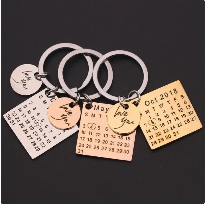 Personalized Special Date Calendar Keychain