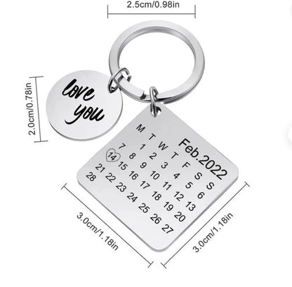 Personalized Special Date Calendar Keychain