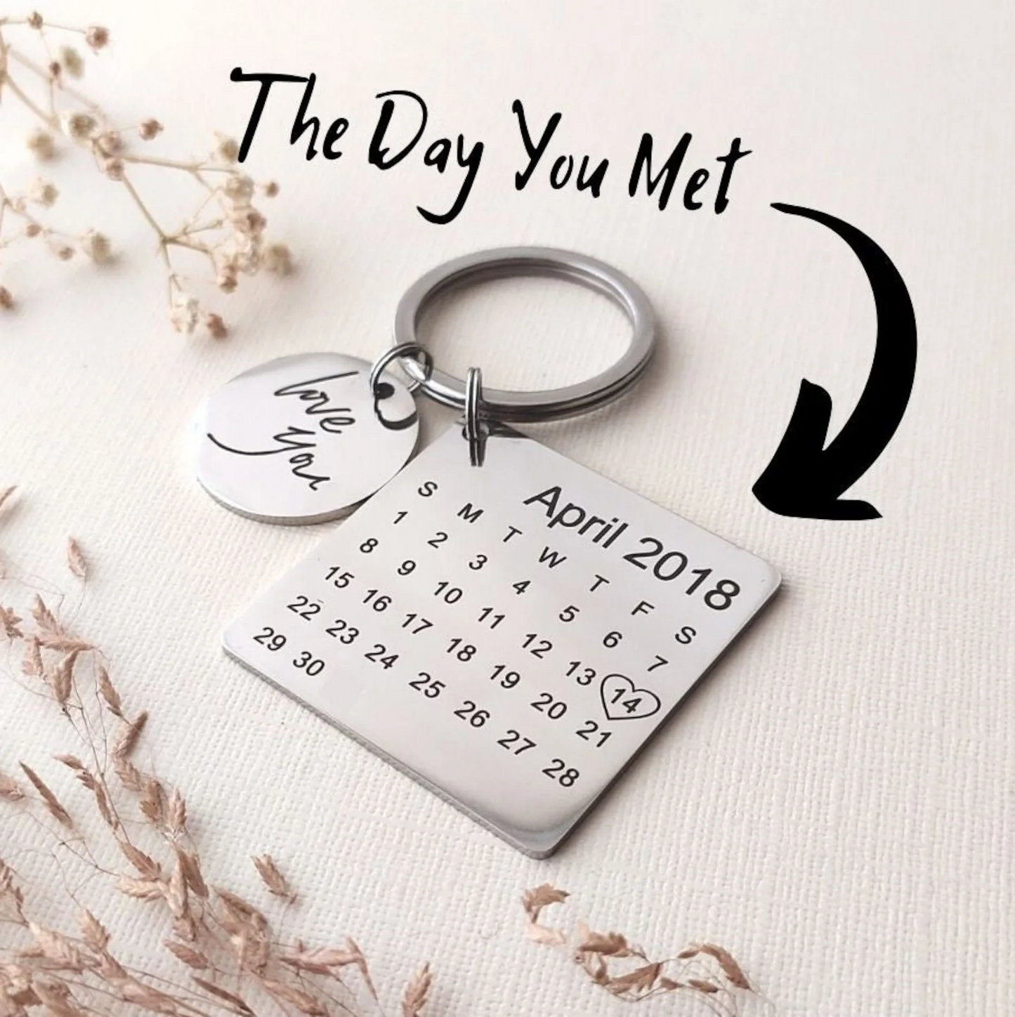 Personalized Special Date Calendar Keychain