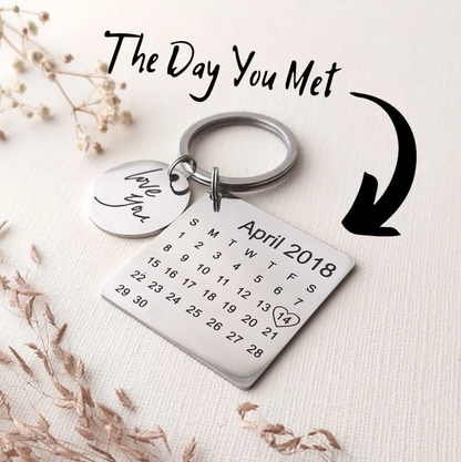 Personalized Special Date Calendar Keychain